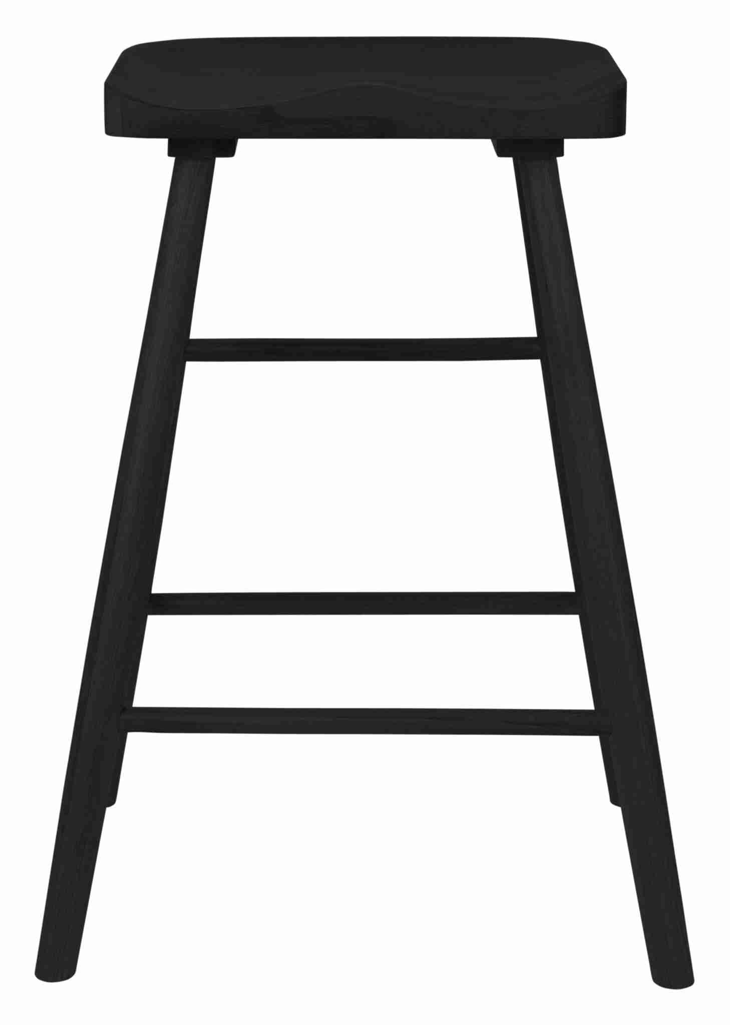 ZILT Barstoel 'Marky' Eikenhout, kleur Zwart (zithoogte 64cm)