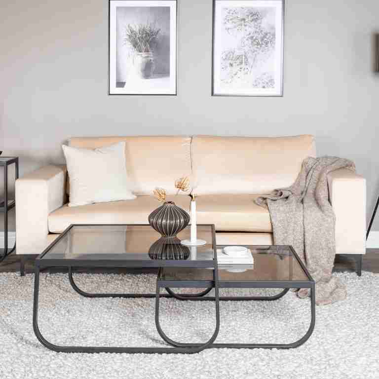 Nohr 3-zits Bank 'Laqueta' Velvet, kleur Beige