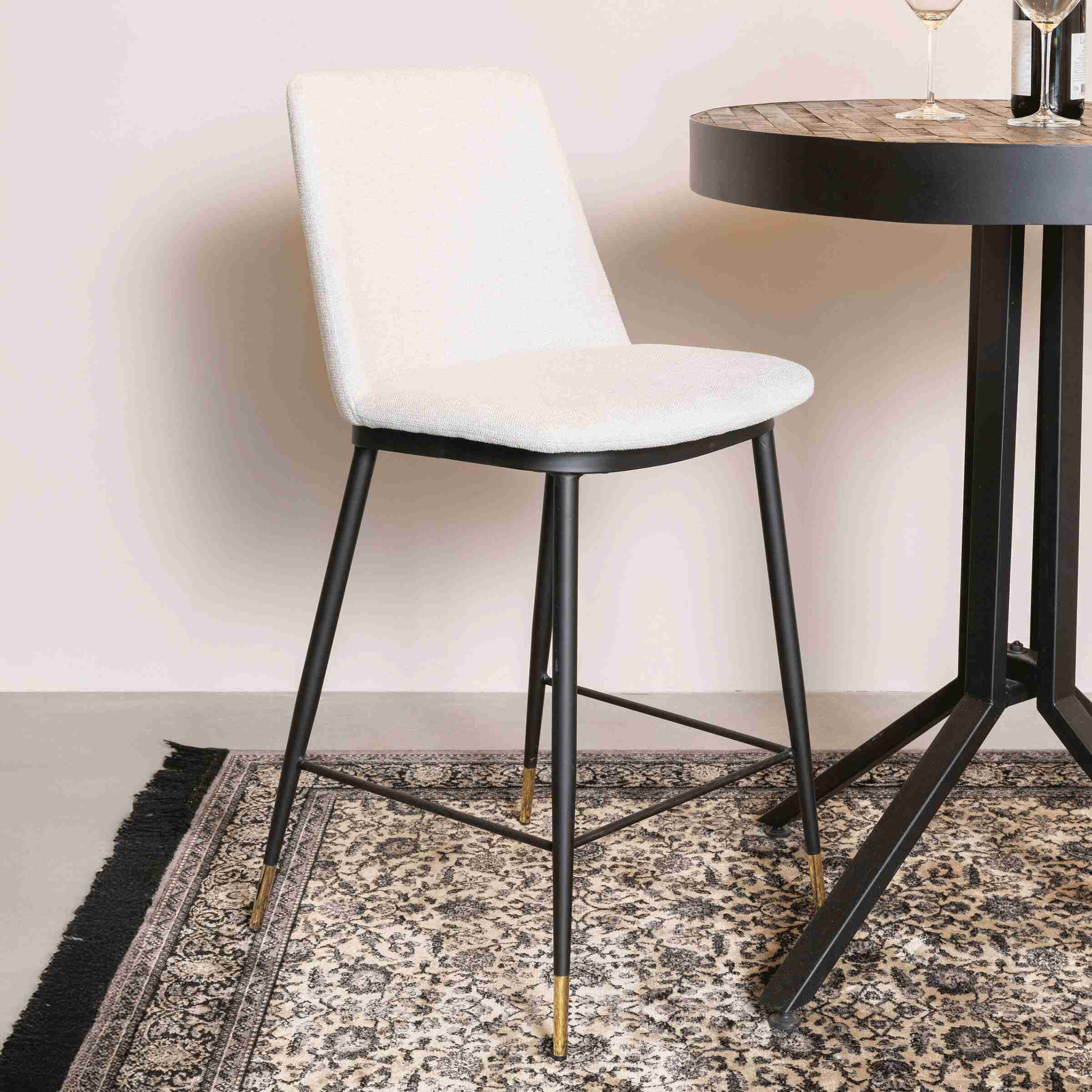 ZILT Barstoel 'Younes' kleur Beige (zithoogte 65cm)