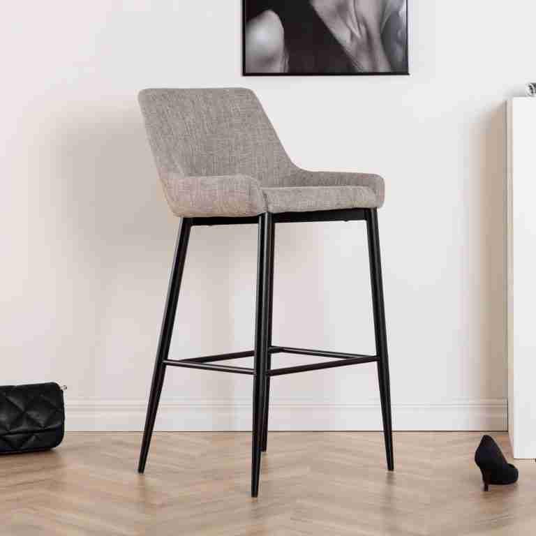 Nohr Barkruk 'Quennel' Linnenlook, kleur Beige (zithoogte 74cm)