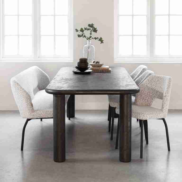 DTP Home Eettafel 'Clio' Betonlook, 260 x 100cm, kleur Zwart