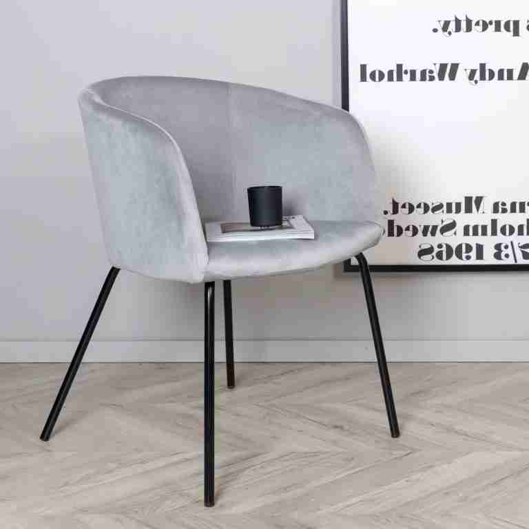 Nohr Eetkamerstoel 'Karna' Velvet, kleur Grijs