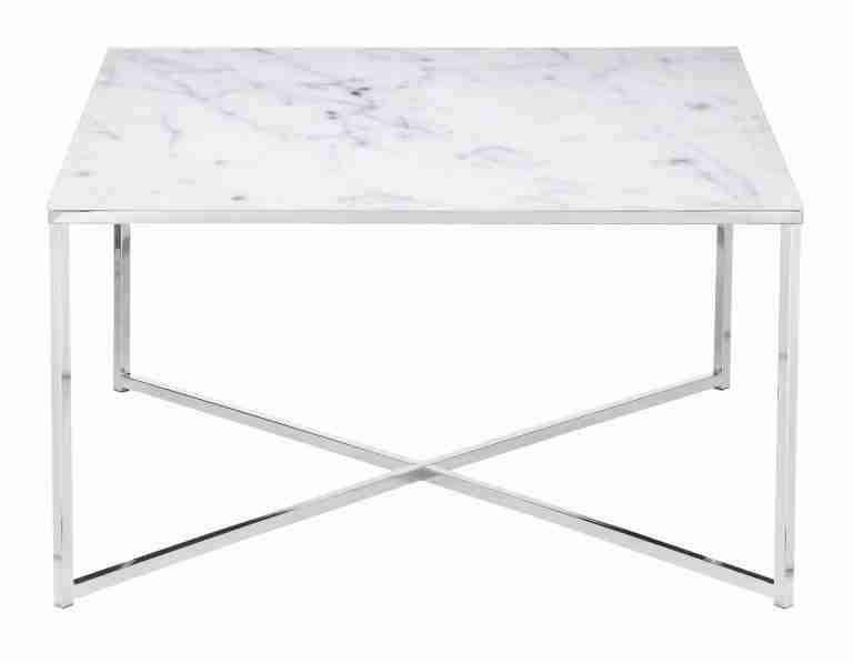 Artistiq Salontafel 'Chloè', 80cm, Marmerlook, kleur Wit