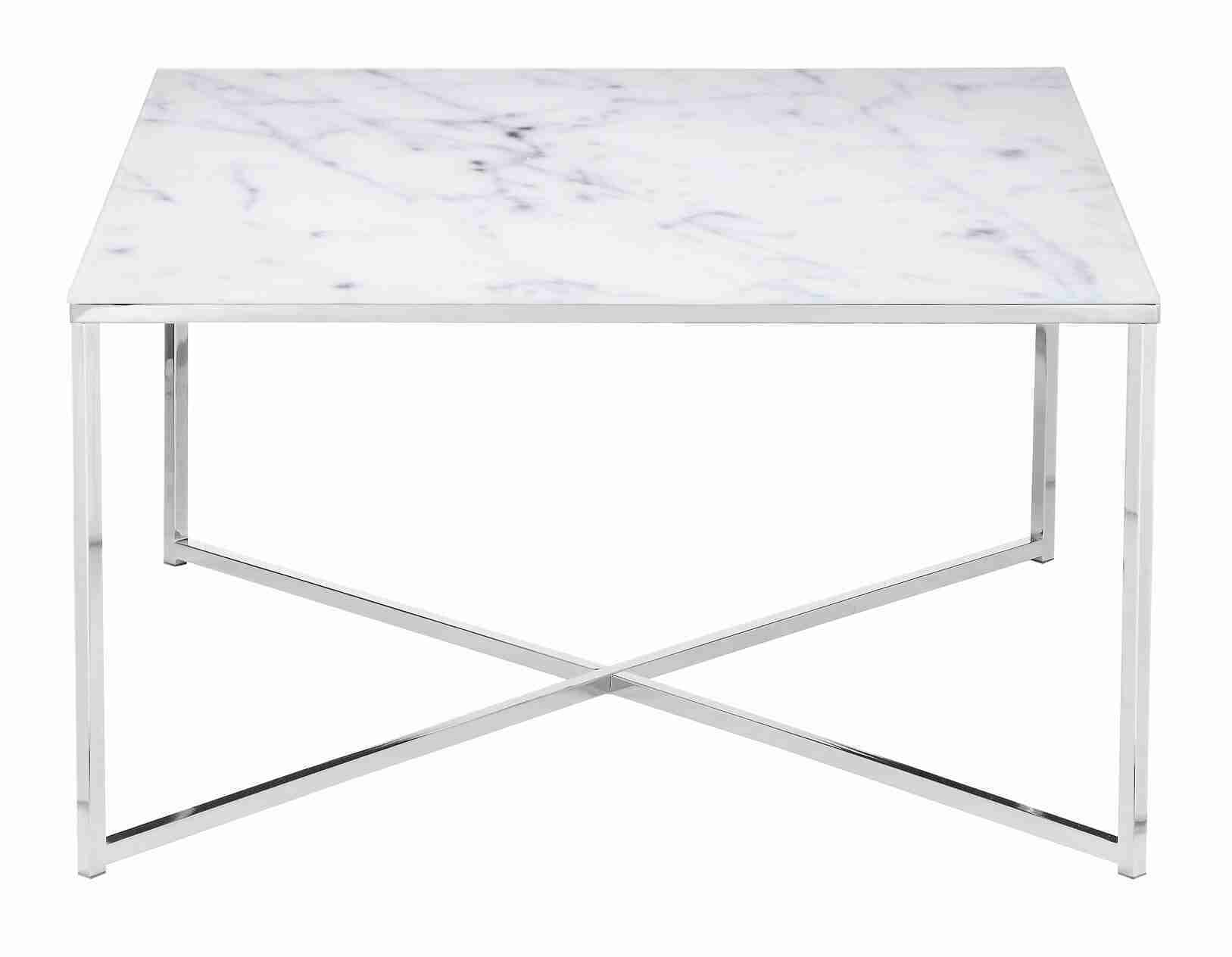 Artistiq Salontafel 'Chloè', 80cm, Marmerlook, kleur Wit