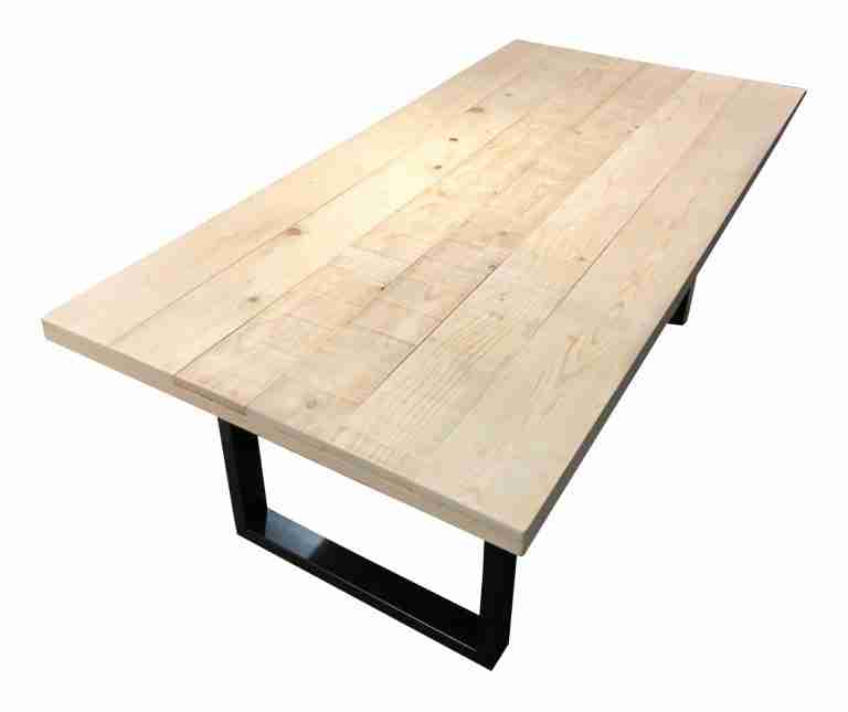 Artistiq Eettafel 'Alieke' Met zwarte U-poot, Mangohout, 240 x 100cm