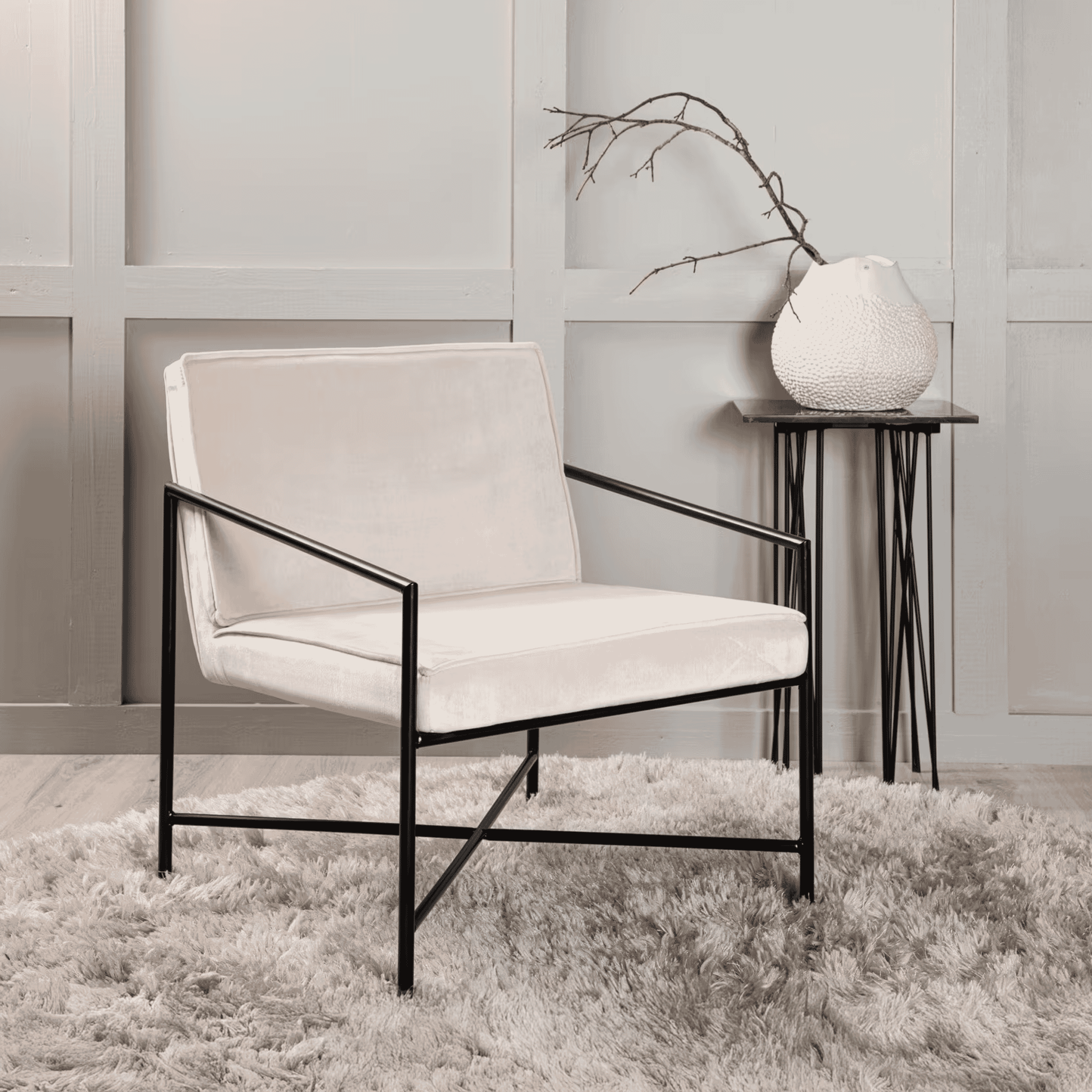 Nohr Fauteuil 'Sidra' Velvet, kleur Beige