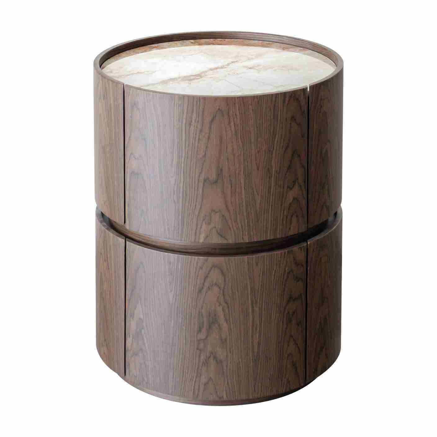 Richmond Ronde Bijzettafel Ellery Keramiek, 50cm - Bruin