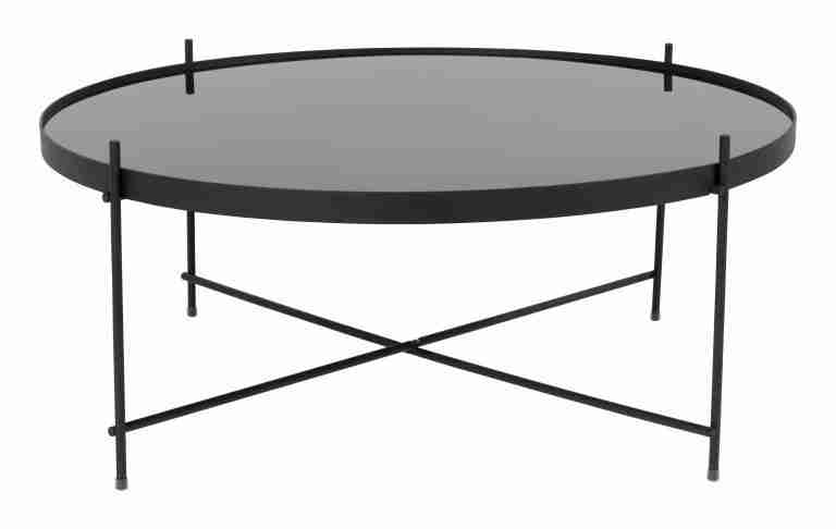 Zuiver Ronde Salontafel 'Cupid' Glas, 82cm, kleur Zwart