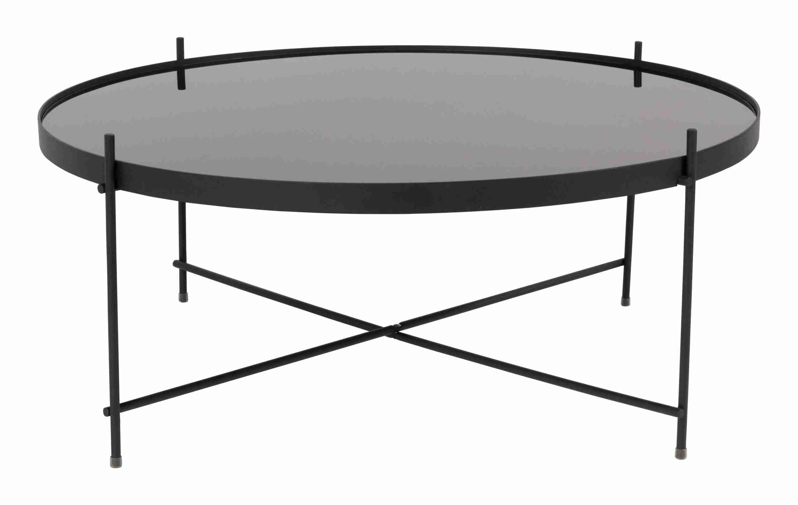 Zuiver Ronde Salontafel 'Cupid' Glas, 82cm, kleur Zwart