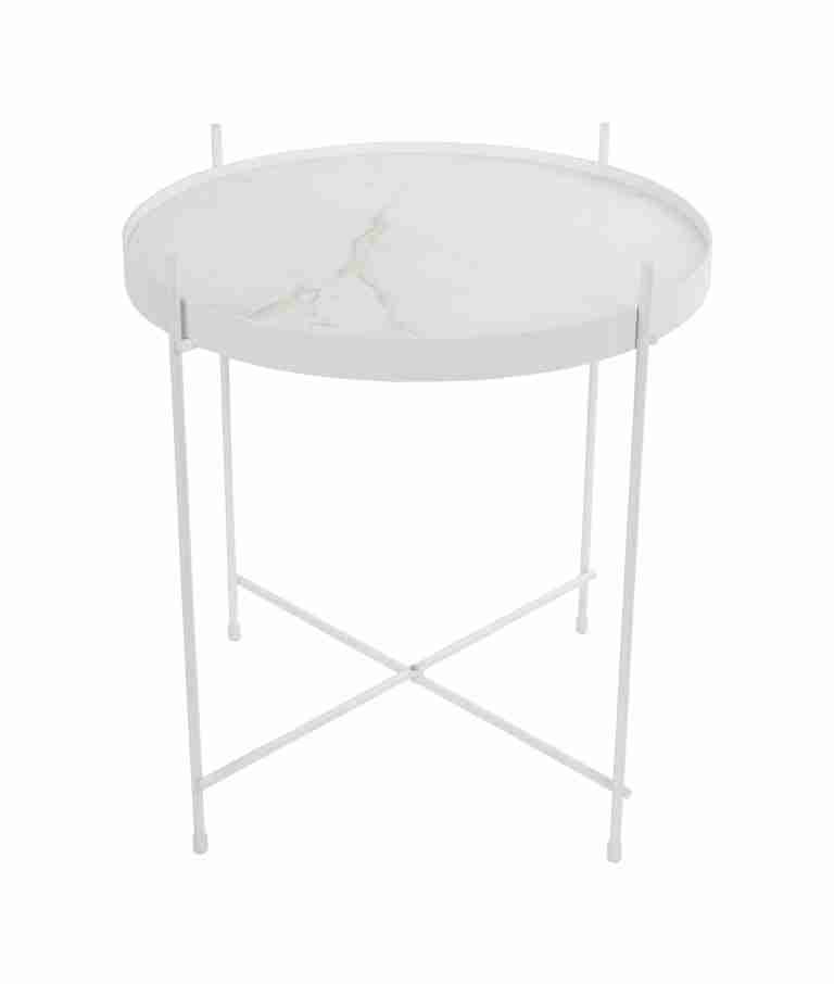 Zuiver Ronde Bijzettafel 'Cupid' Marmerlook, 43cm