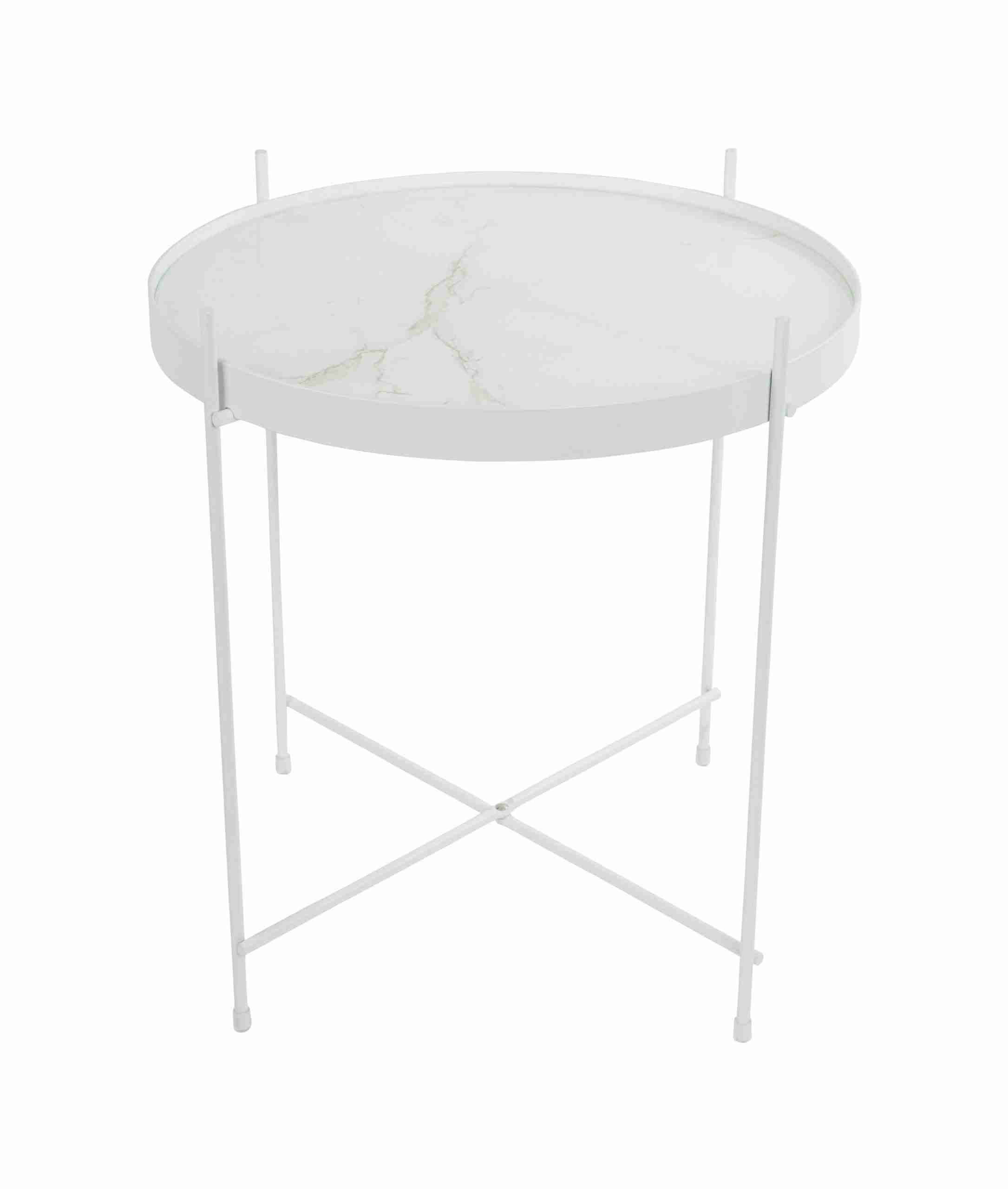 Zuiver Ronde Bijzettafel 'Cupid' Marmerlook, 43cm