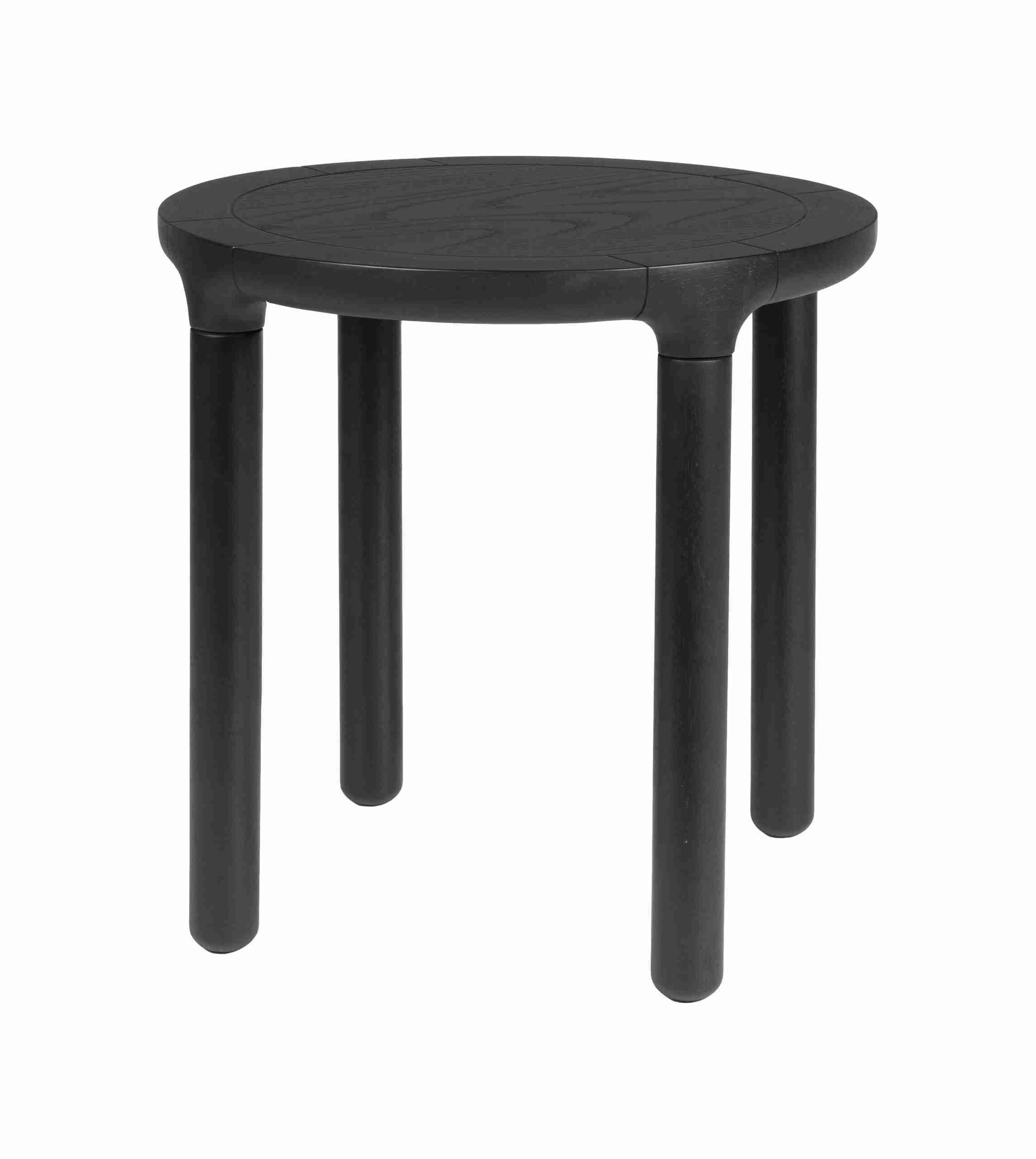 Zuiver Ronde Bijzettafel 'Storm' Eikenhout, 45cm, kleur Zwart