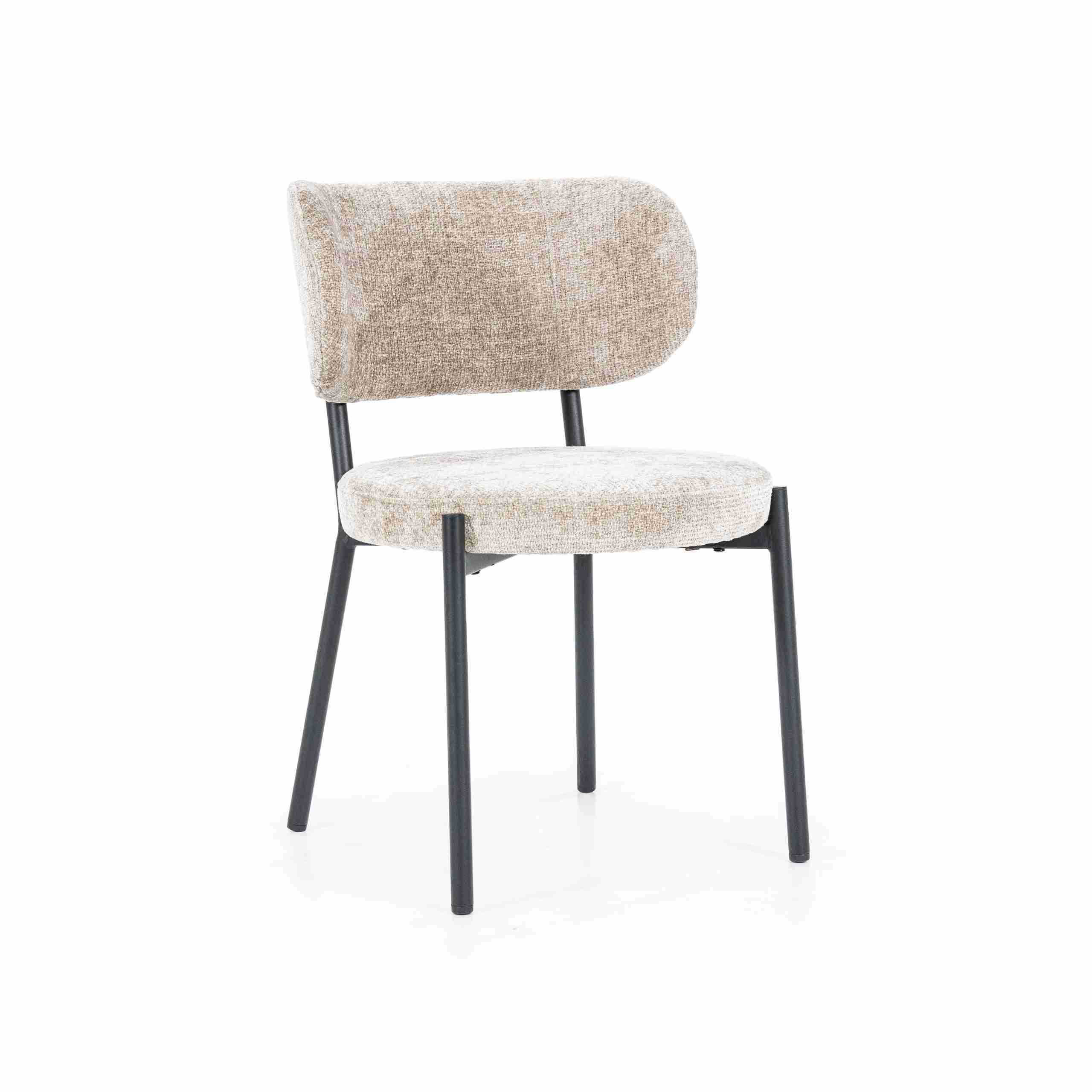 By-Boo Eetkamerstoel 'Oasis' Chenille, kleur Taupe