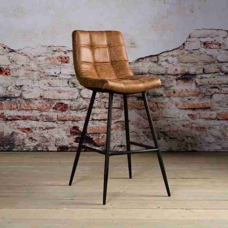 Tower Living barkruk 'Navarra' (zithoogte 75cm), kleur cognac