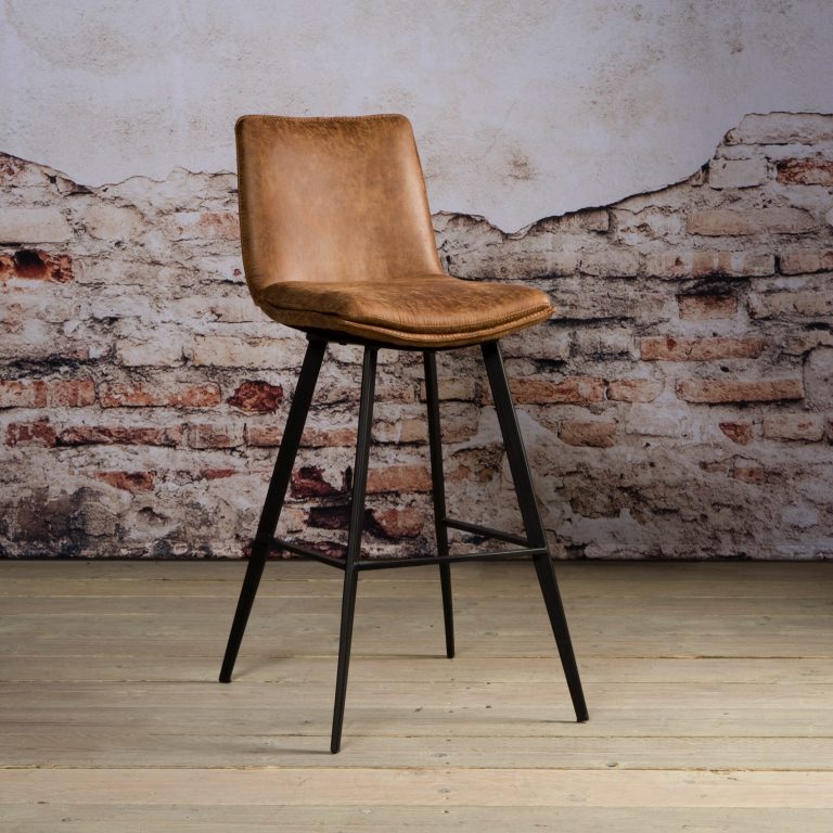 Tower Living Barkruk 'Pamplona ' (zithoogte 75cm), kleur cognac