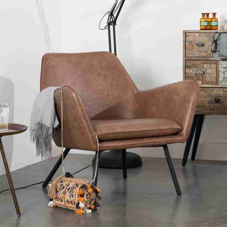 Fauteuil 'Stefan', kleur Bruin