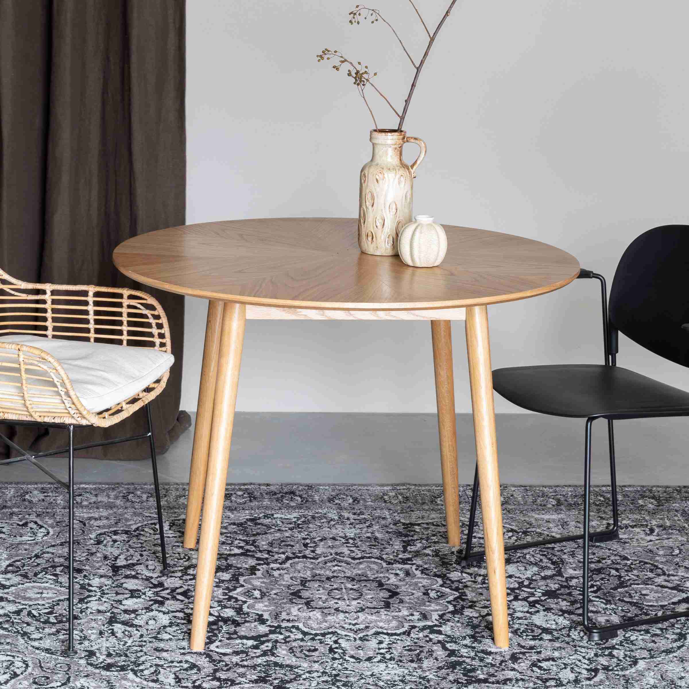 ZILT Ronde Eettafel 'Memo' Eikenhout, 100cm, kleur Naturel