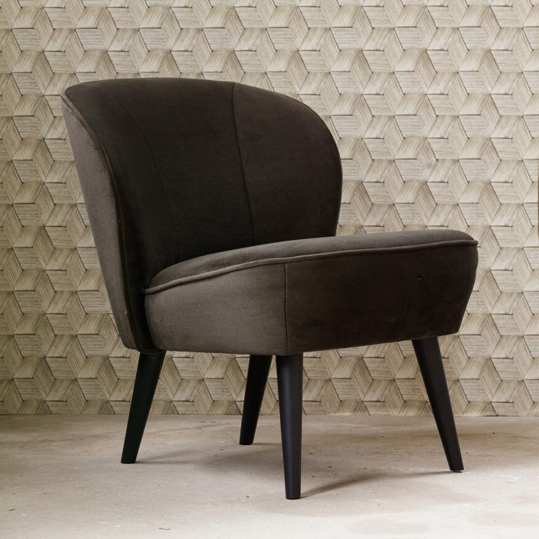 WOOOD Fauteuil 'Sara' Velvet, kleur Groen