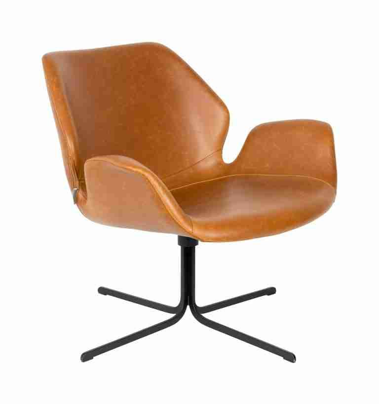 Zuiver Draaibare Fauteuil 'Nikki' Vintage PU leder