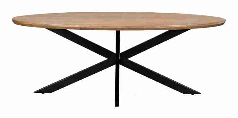 Livingfurn Ovale Eettafel 'Jesper' Mangohout, 240 x 110cm