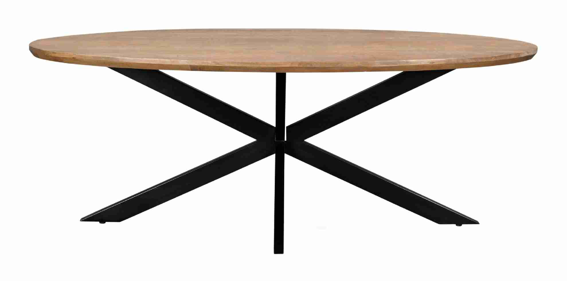 Livingfurn Ovale Eettafel 'Jesper' Mangohout, 240 x 110cm
