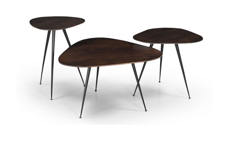 Brix Salontafel 'Loua' Mangohout, Set van 3 stuks, kleur bruin
