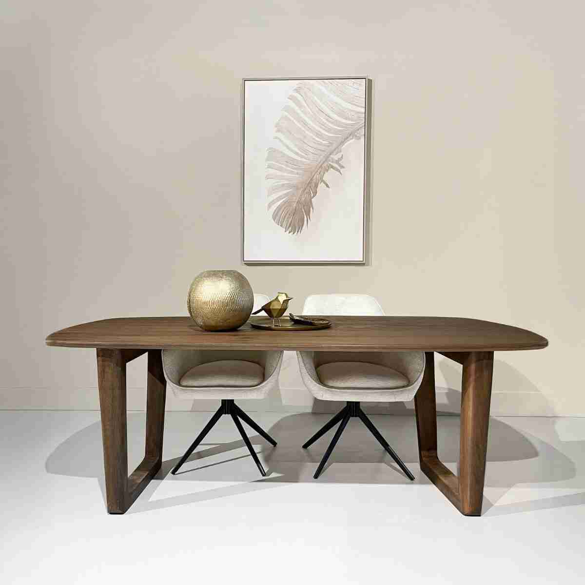 Livingfurn Deens Ovale Eettafel 'Cortez' Mangohout, 200 x 100cm