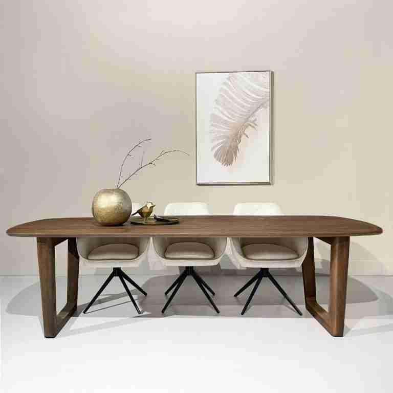 Livingfurn Deens Ovale Eettafel 'Cortez' Mangohout, 270 x 100cm