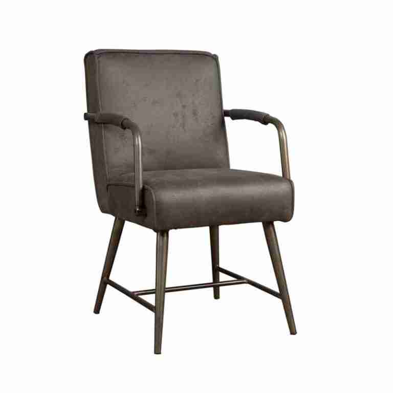 Tower Living Eetkamerstoel 'Belmonte' met armleuning, kleur Grijs