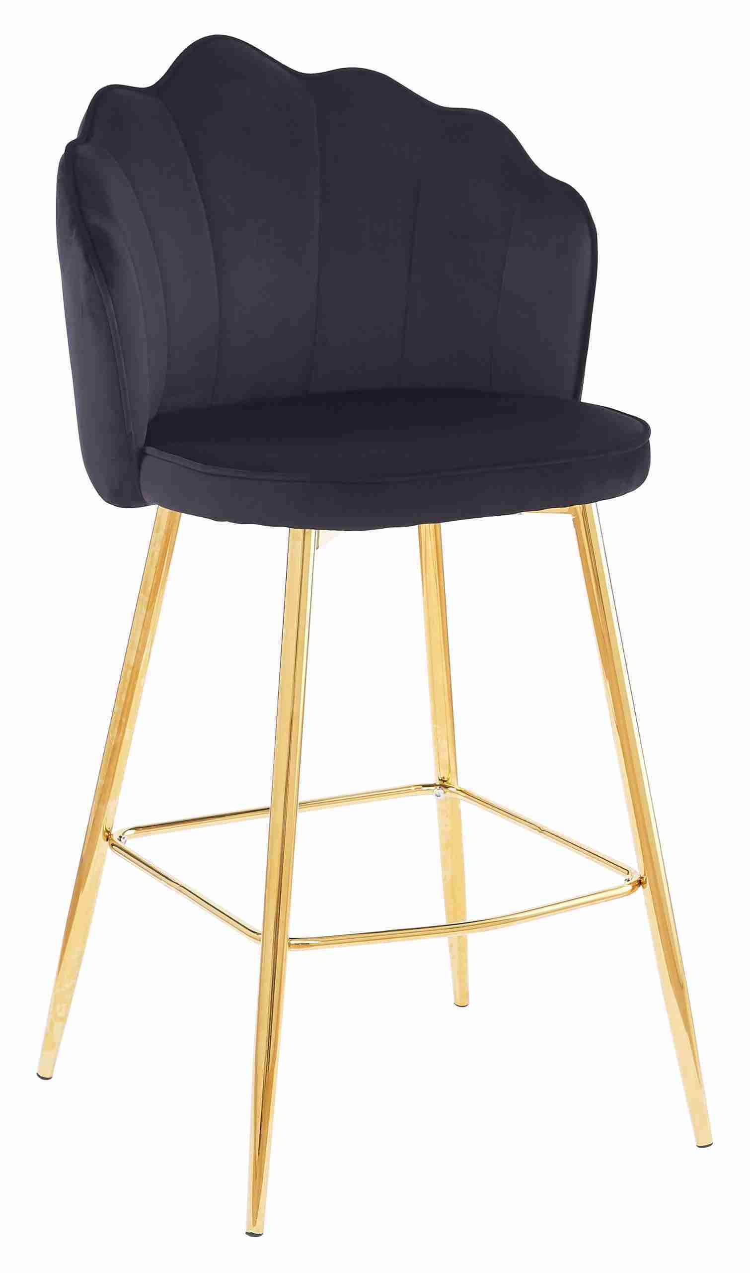 Artistiq Barkruk 'Alexander' Velvet, kleur zwart (zithoogte 68cm)