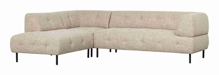 WOOOD Hoekbank 'Lloyd' Links, Geweven stof, kleur Naturel Melange