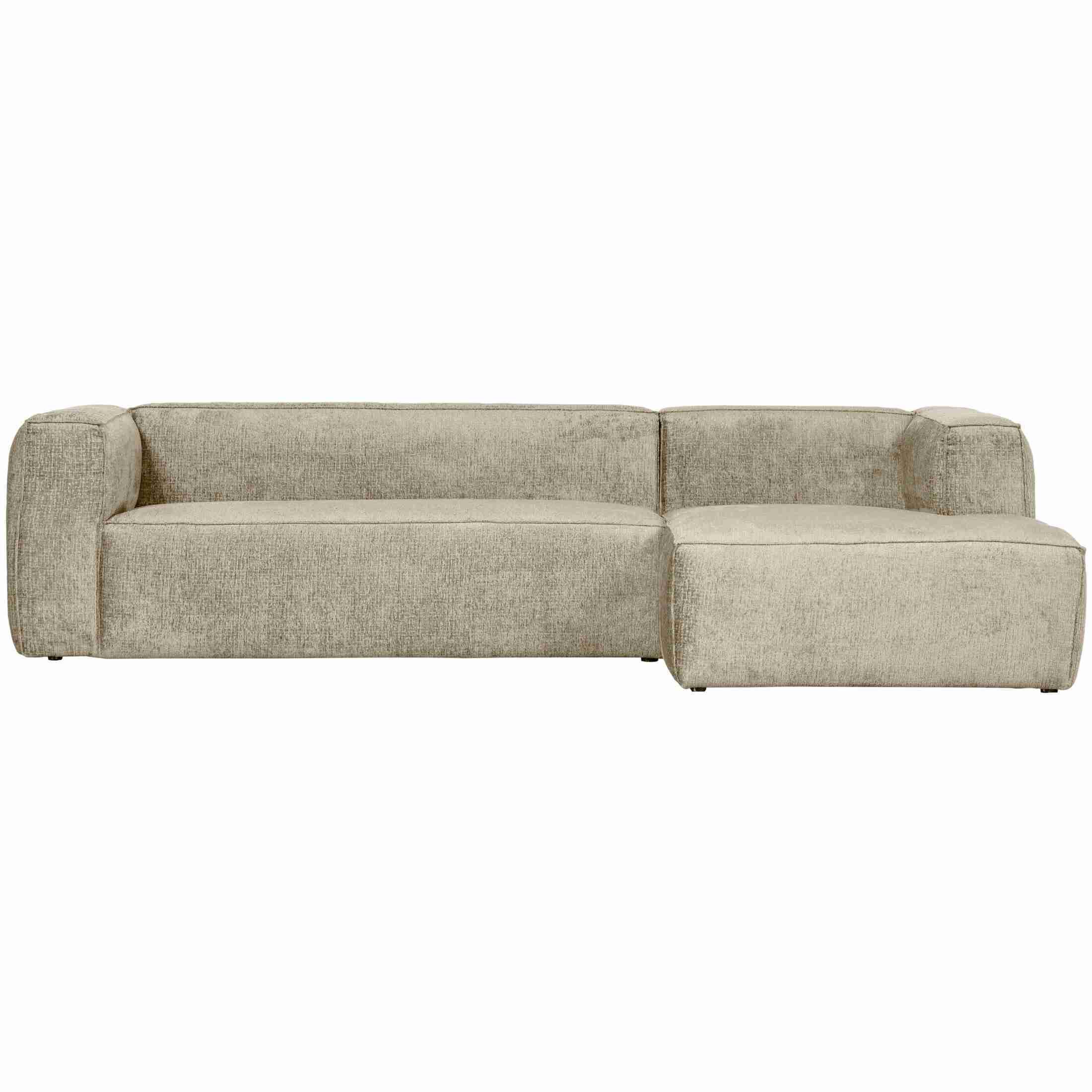 WOOOD Loungebank 'Bean' Rechts, Structure Velvet, kleur Buttermilk
