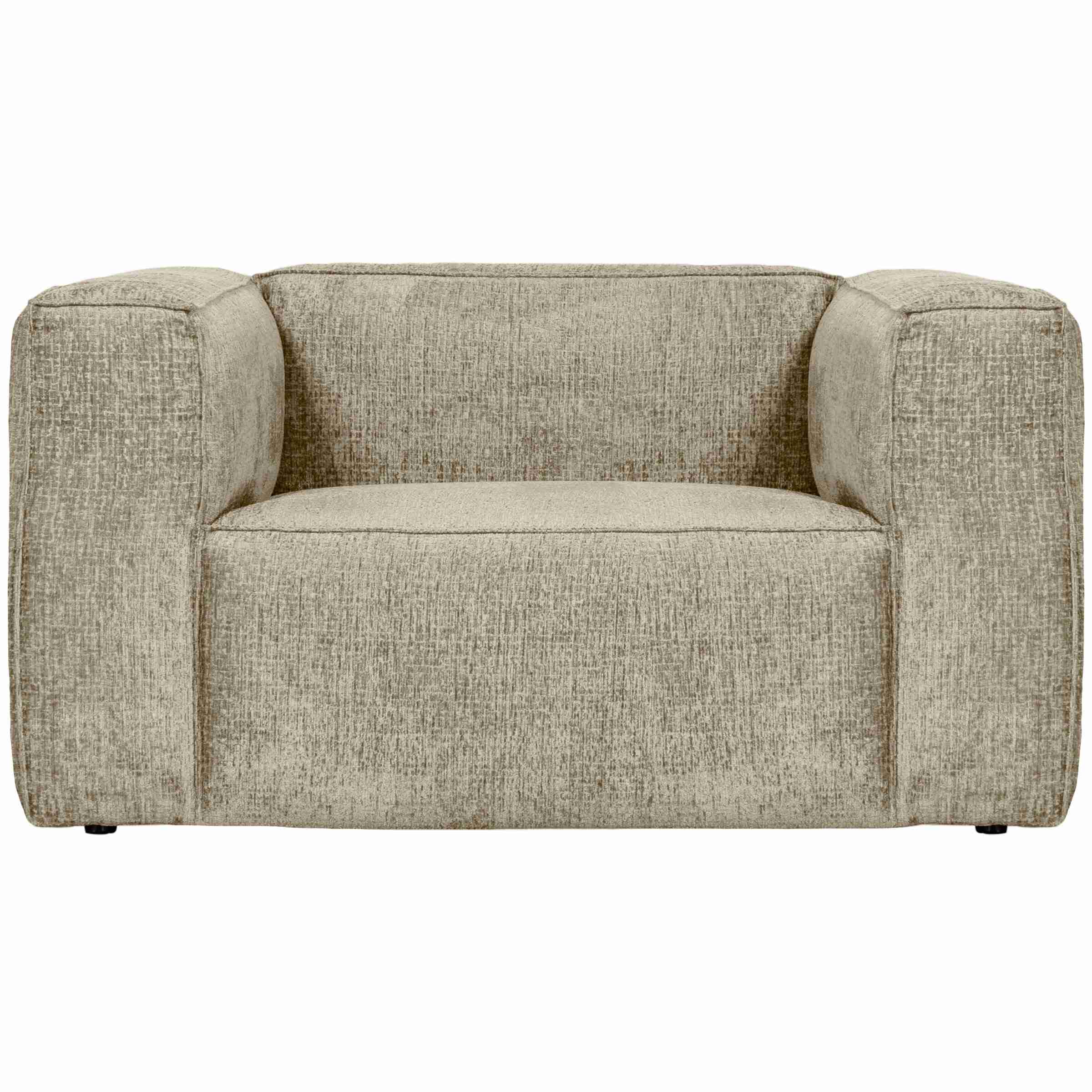WOOOD Fauteuil 'Bean' Structure Velvet, kleur Buttermilk
