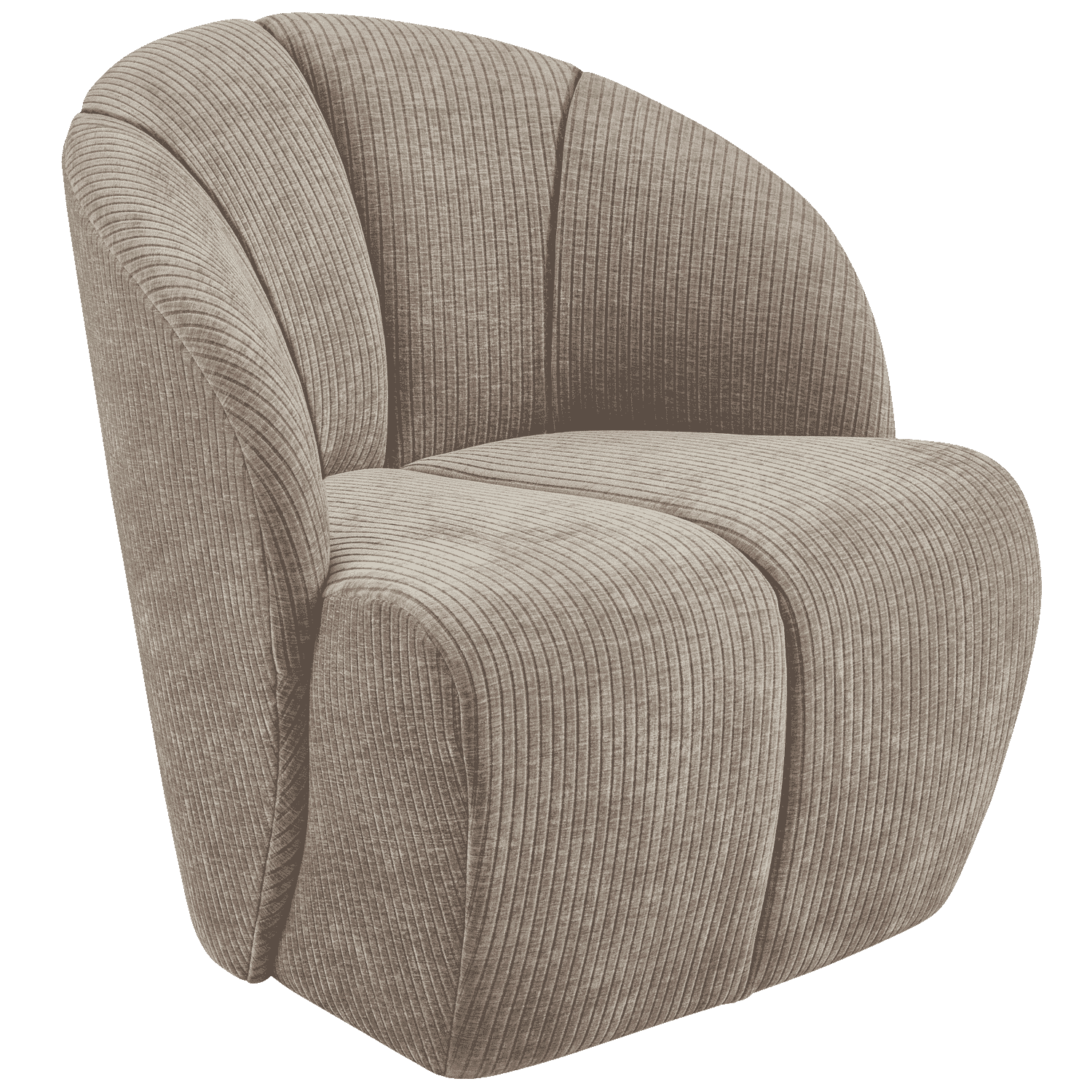 WOOOD Draaifauteuil 'Mojo' Geweven Rib, kleur Donker Zand