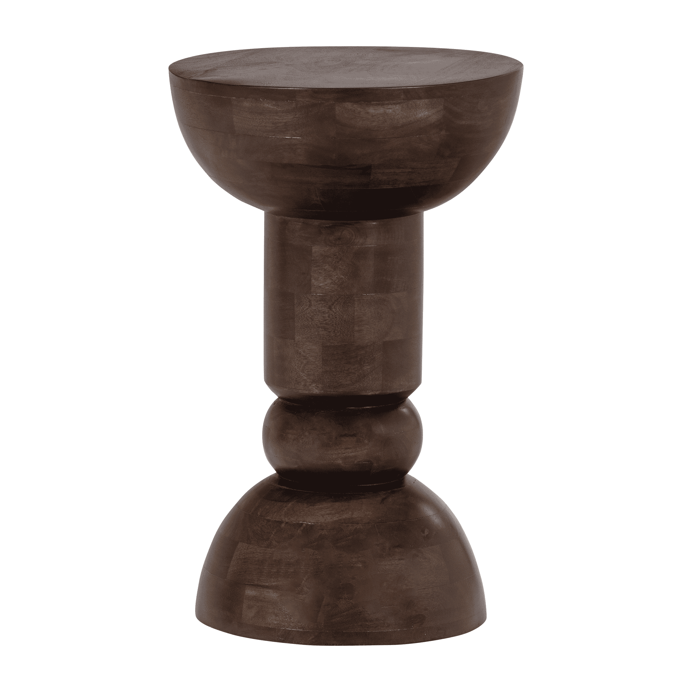 WOOOD Ronde Bijzettafel Emel Mangohout, 40cm - Donkerbruin