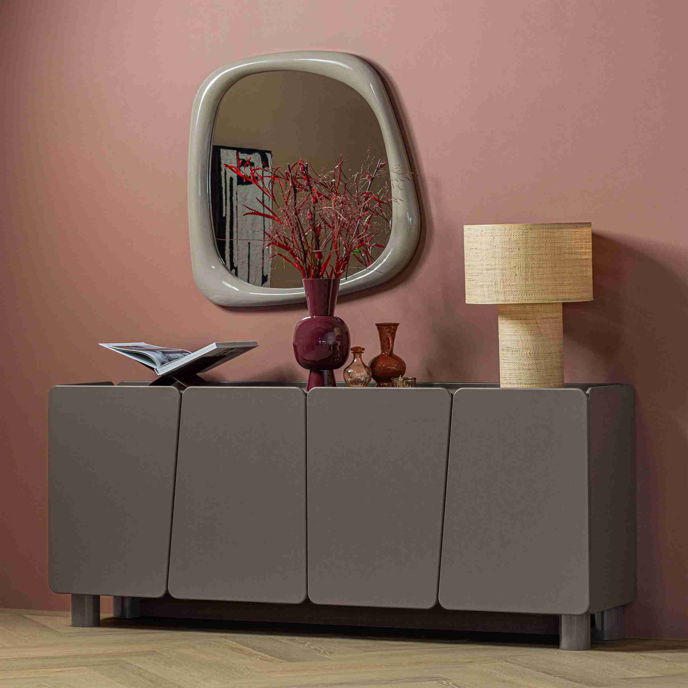 WOOOD Dressoir Root Grenenhout, 200cm - Truffelbruin
