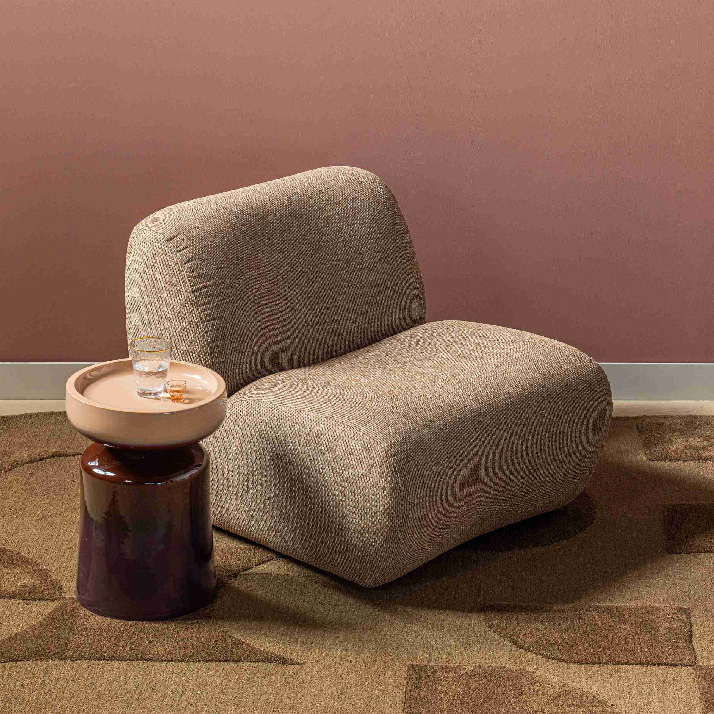 WOOOD Fauteuil Nomu Chenille - Lichtbruin