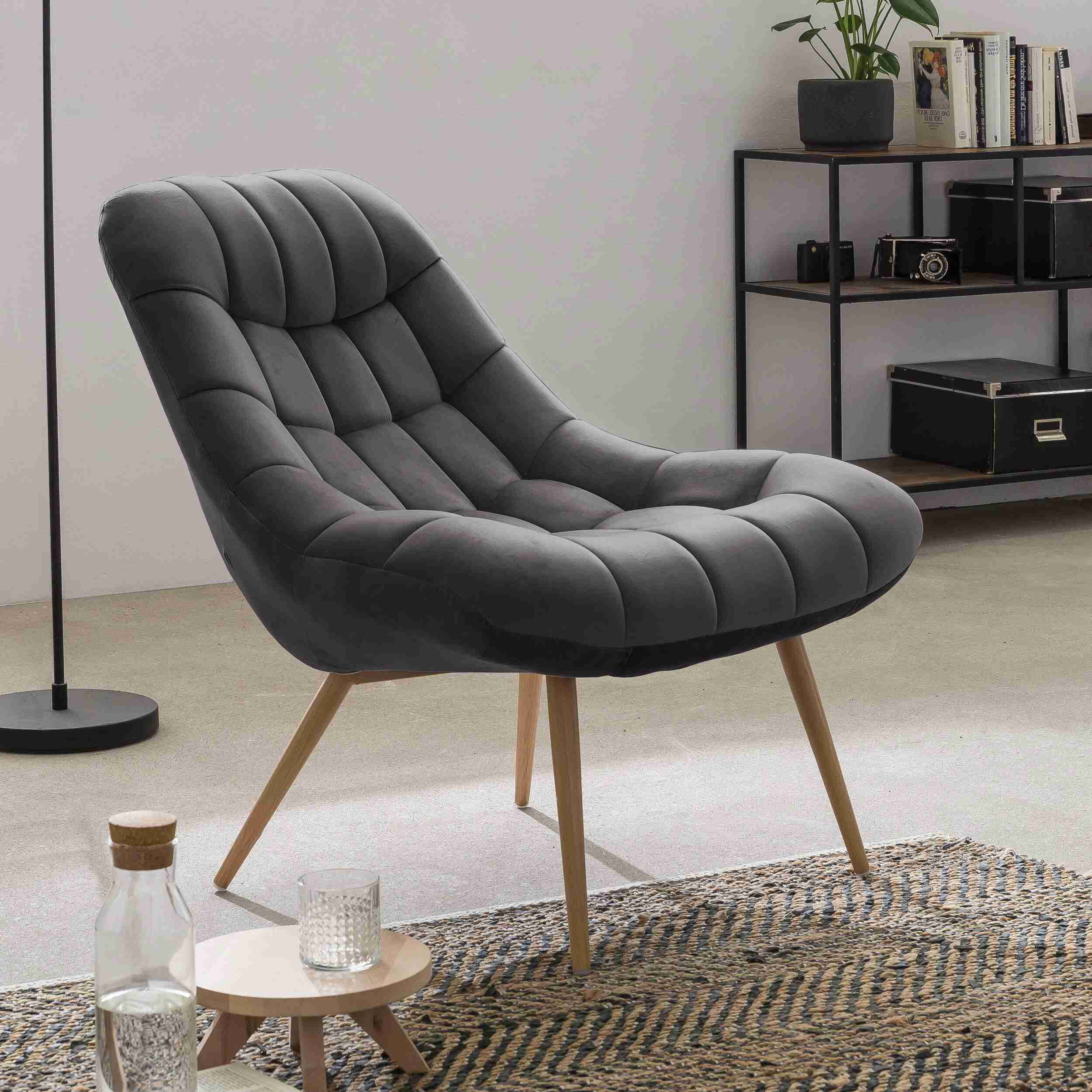 Artistiq Fauteuil 'Jurre' Velvet, kleur Grijs