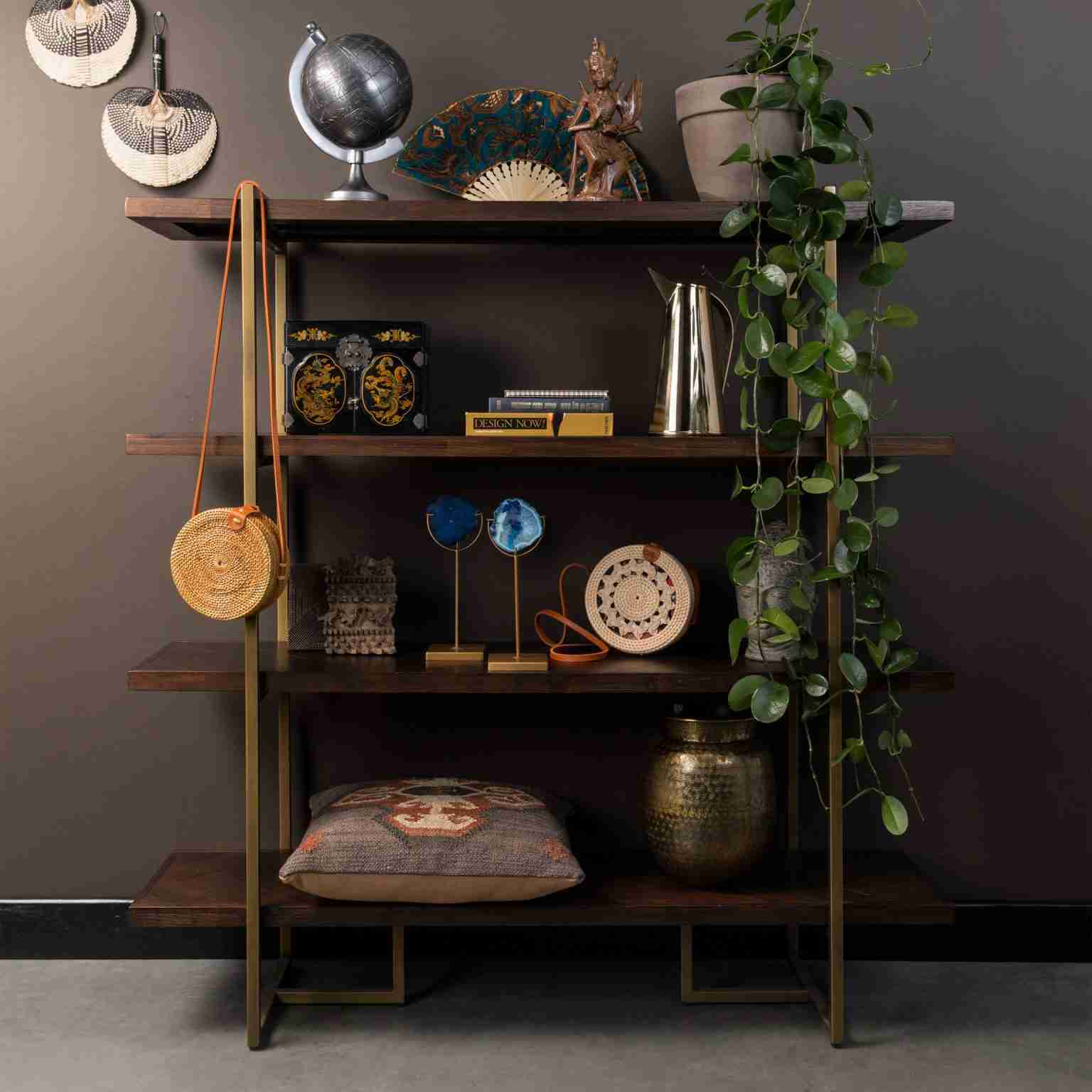 Dutchbone Wandrek 'Class' Antique Brass, 146 x 140cm, kleur Bruin