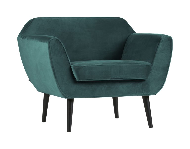 WOOOD Fauteuil 'Rocco' Velvet, kleur Teal