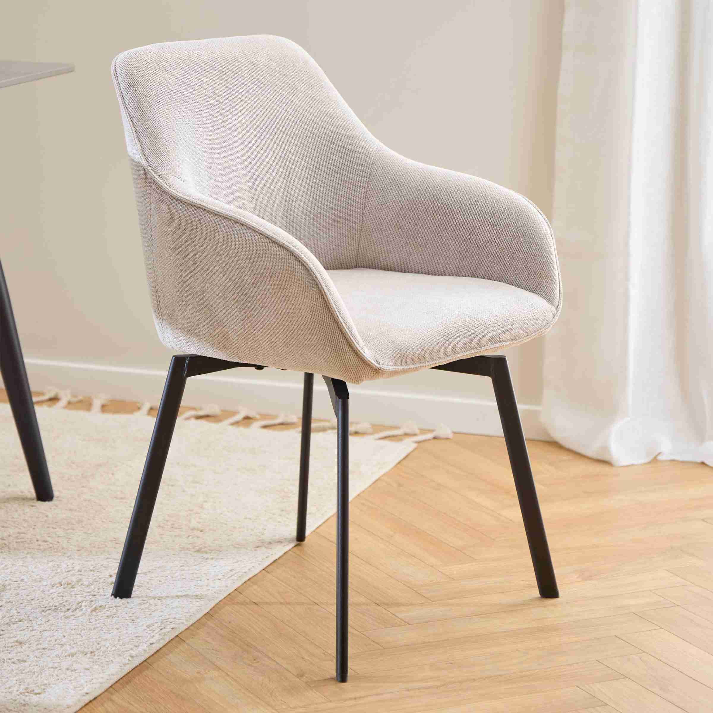 Bendt Draaibare Eetkamerstoel 'Aisling' Chenille, kleur Beige