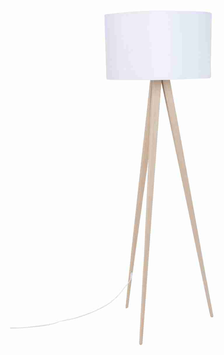 Zuiver Vloerlamp 'Tripod' 151cm, kleur Naturel/Wit