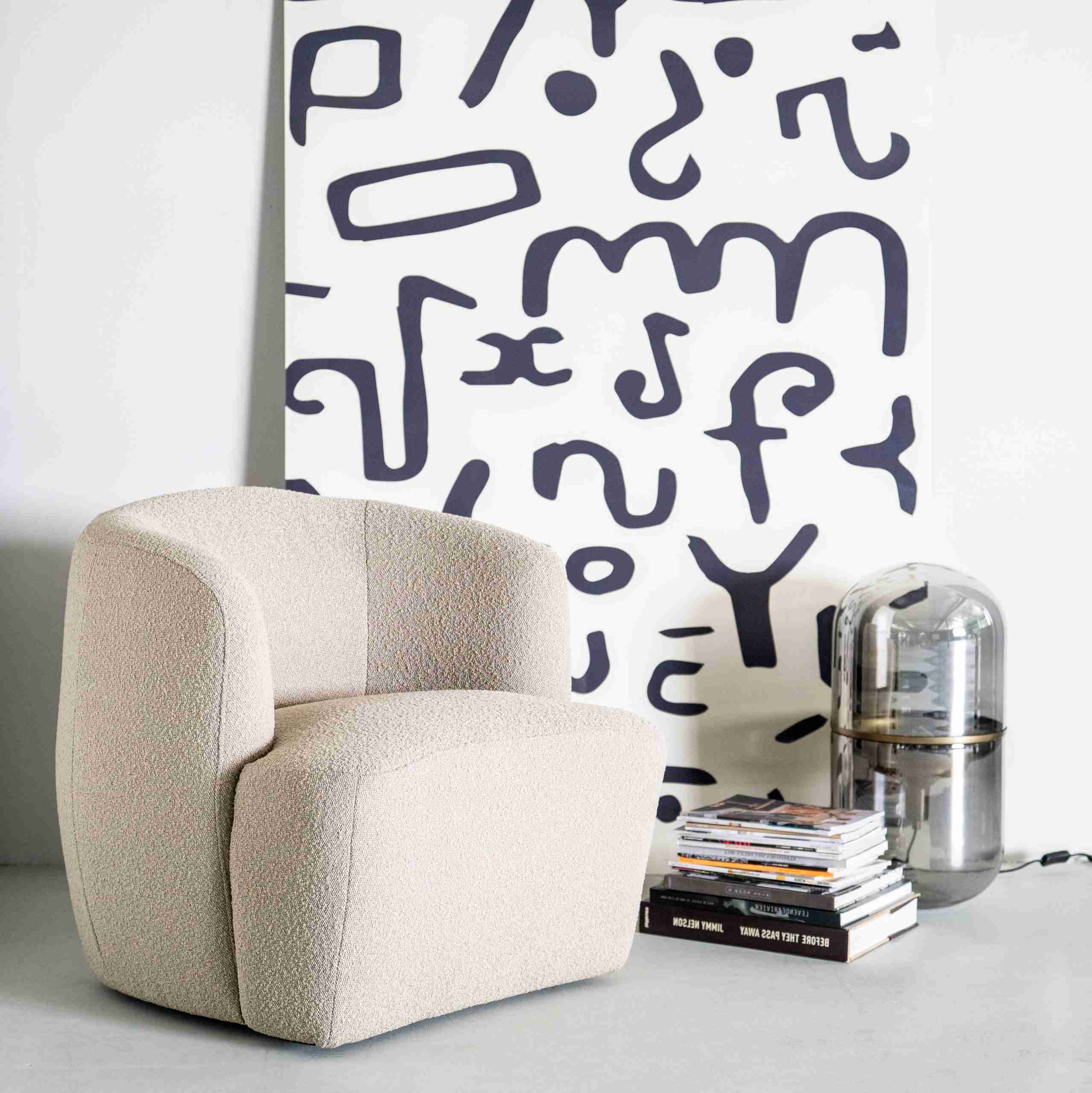 Eleonora Fauteuil 'Charlotte' Bouclé, kleur Taupe Copenhagen