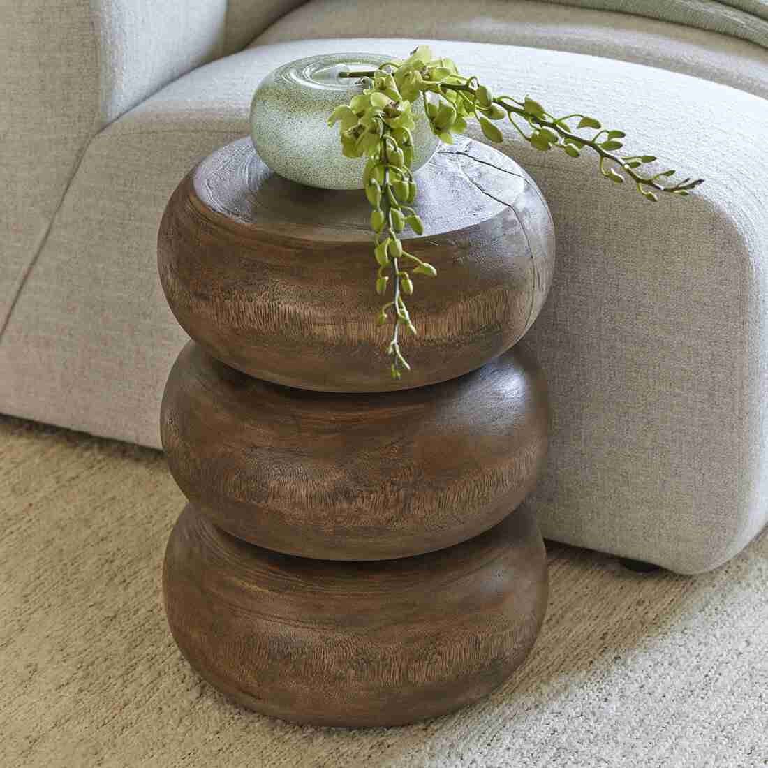Rivièra Maison Ronde Bijzettafel Cala Carbo Suarhout, 35cm - Bruin