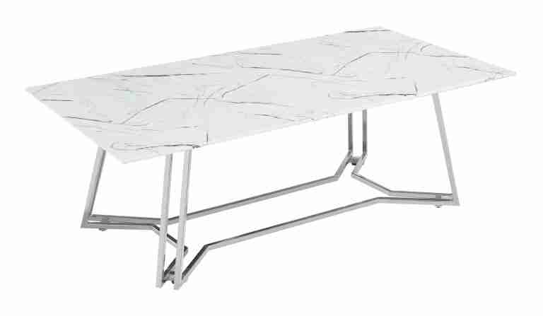 Artistiq Salontafel 'Facundo' Marmerlook, 110 x 60cm, kleur Wit