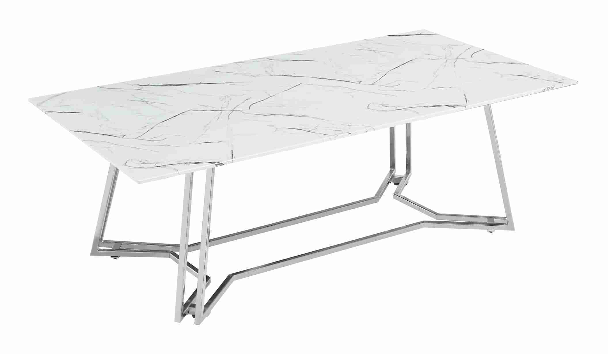 Artistiq Salontafel 'Facundo' Marmerlook, 110 x 60cm, kleur Wit