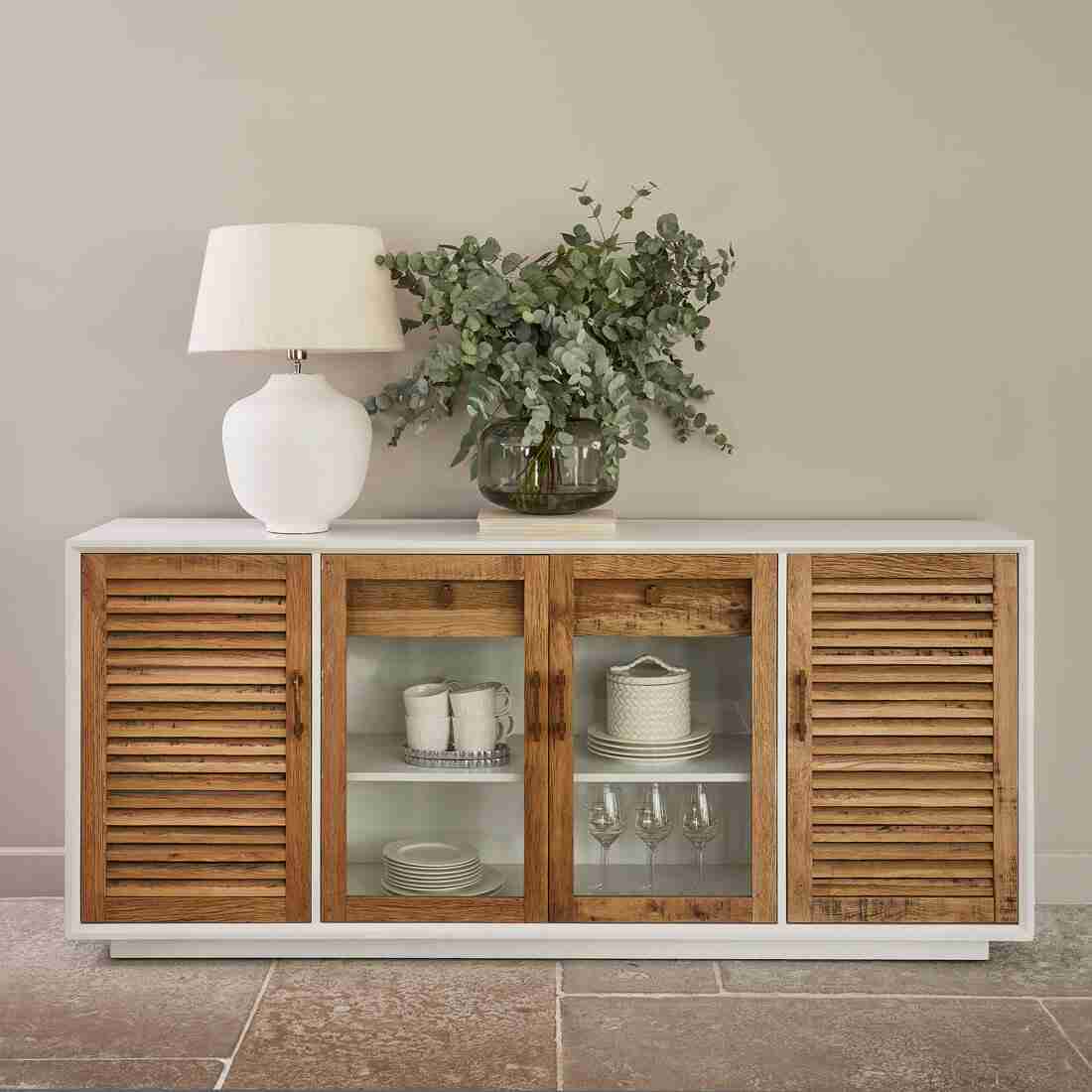 Rivièra Maison Dressoir Lake House Eikenhout en glas, 194cm - Bruin