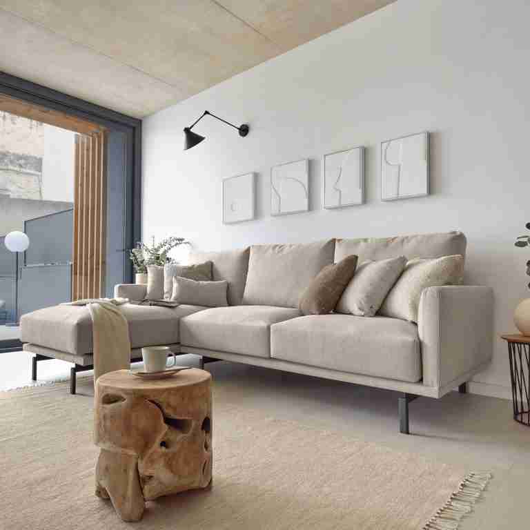 Kave Home 3-zits Loungebank 'Galene' Links, kleur Beige