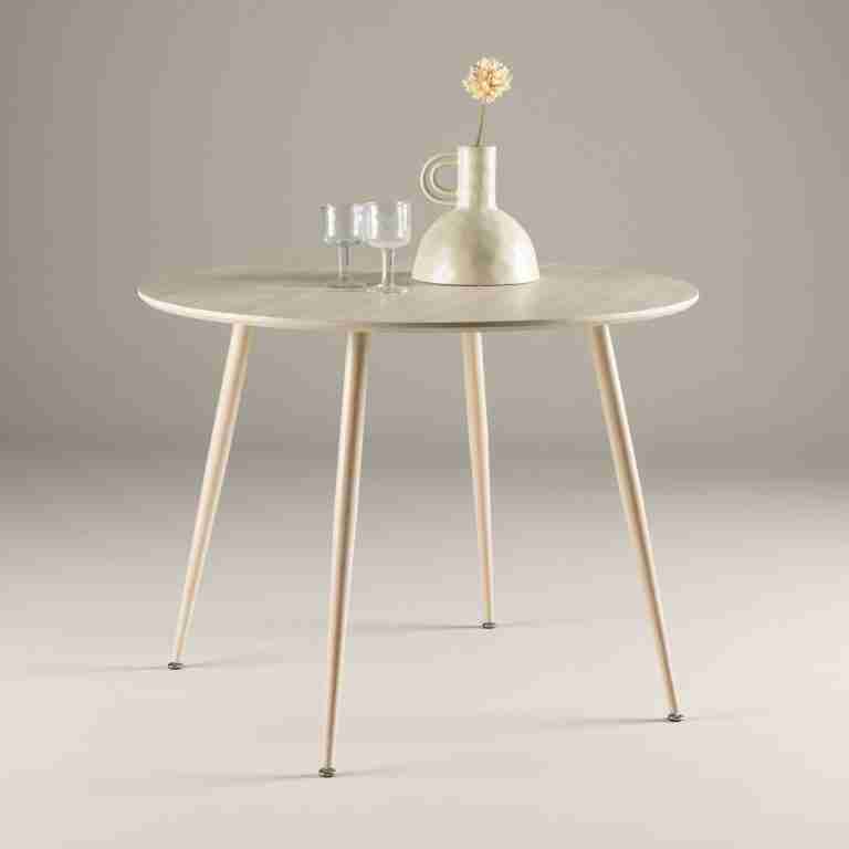 Nohr Ronde Eettafel 'Quennel' 100cm, kleur Whitewash