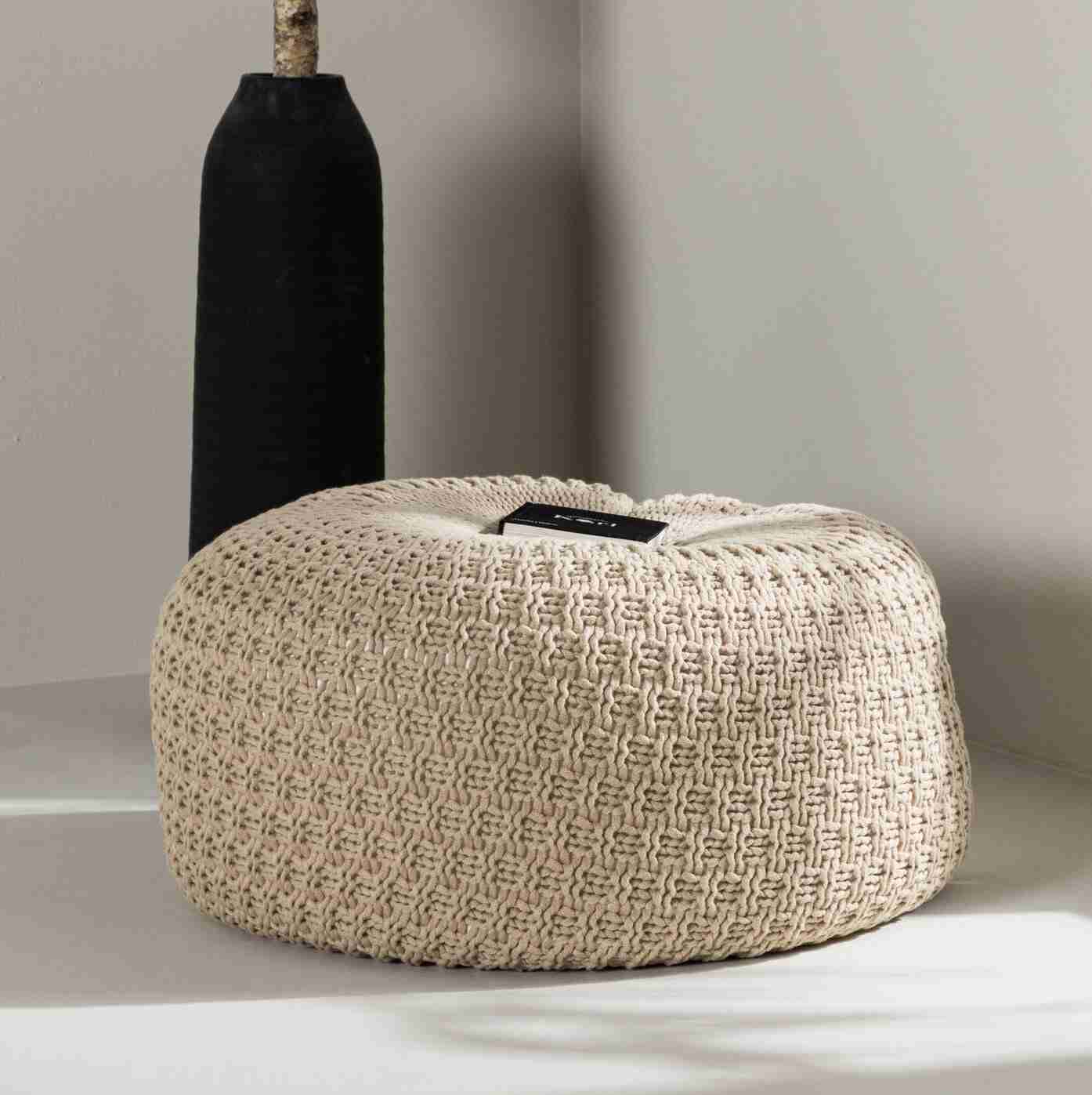 Nohr Poef 'Montario' 60cm, kleur Beige